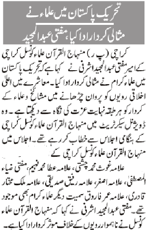 تحریک منہاج القرآن Minhaj-ul-Quran  Print Media Coverage پرنٹ میڈیا کوریج Daily Jang Page 11